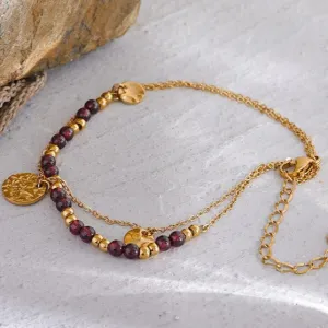 Garnet Bracelet Anklet for Passion & creativity