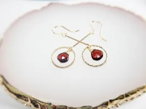 Garnet Long Dangle Earrings