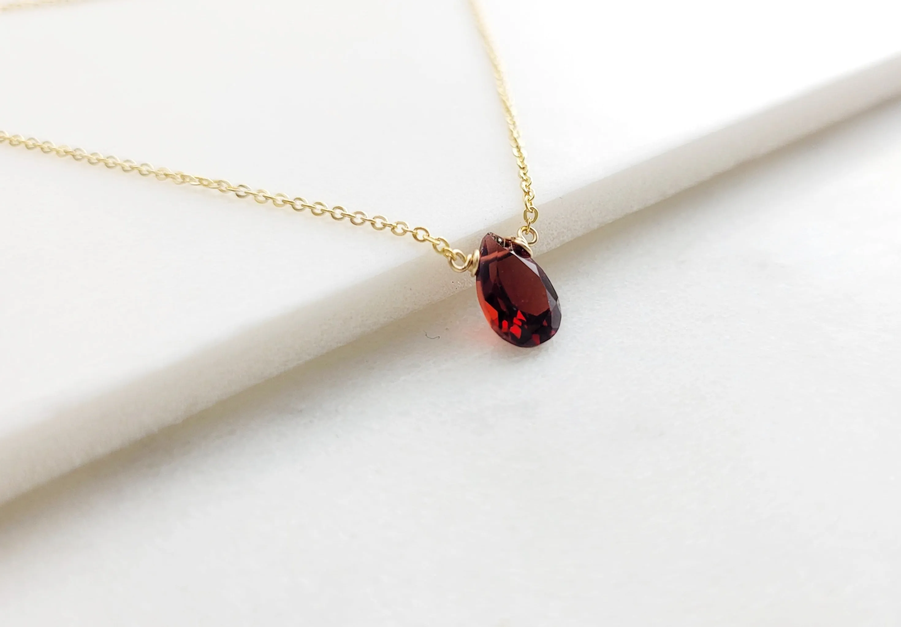 Garnet Pan Briolette Necklace