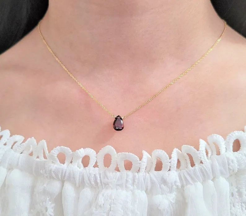 Garnet Pan Briolette Necklace