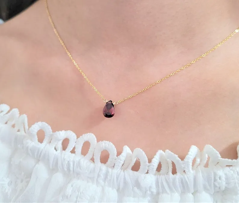 Garnet Pan Briolette Necklace
