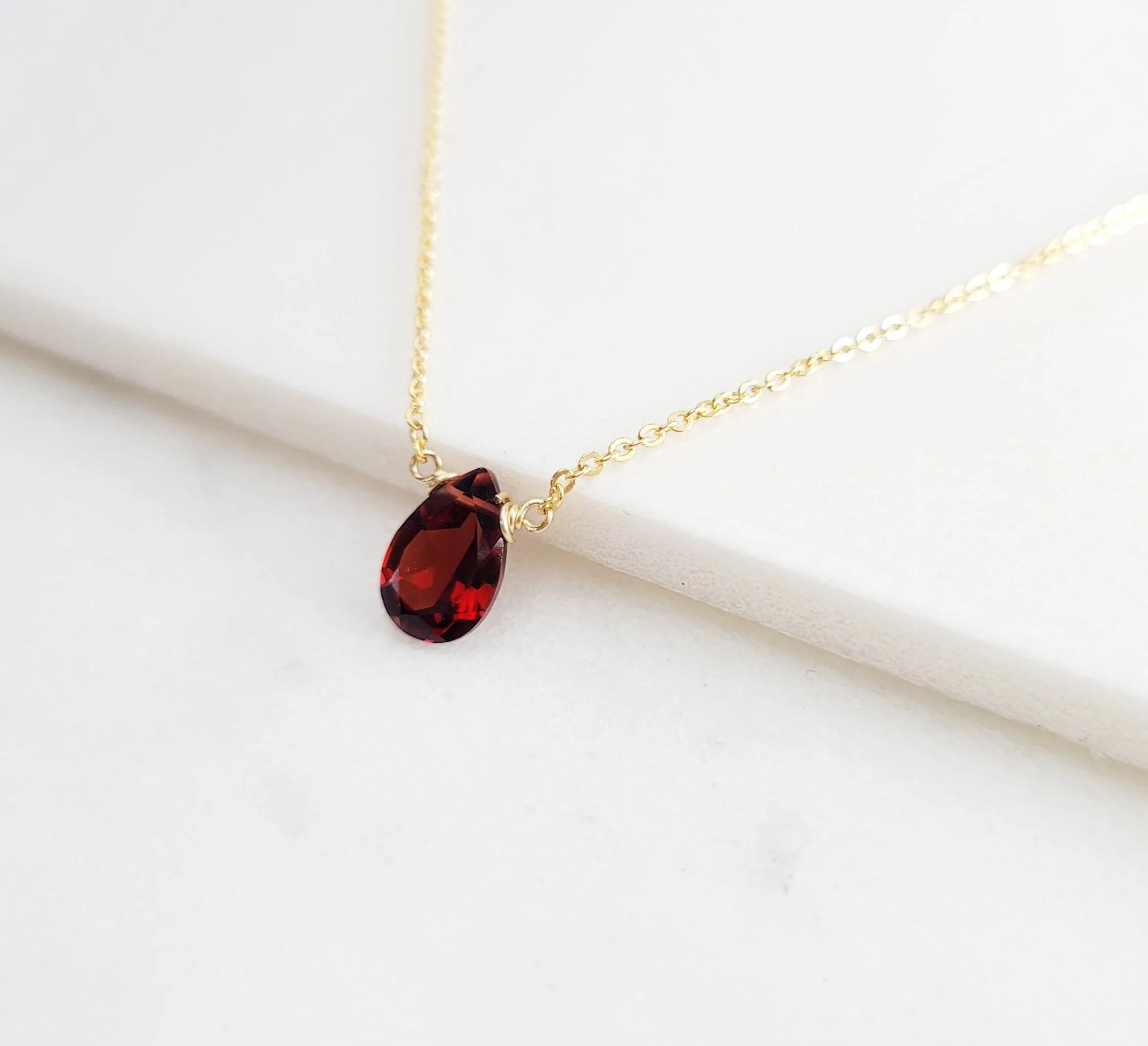 Garnet Pan Briolette Necklace