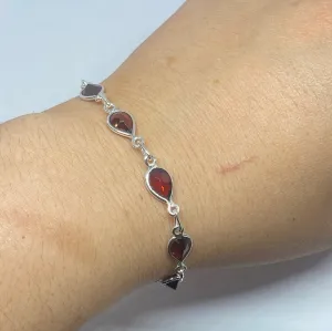 Garnet Silver Bracelet