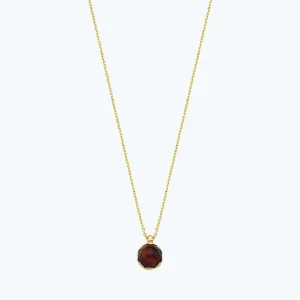 Gold Necklace with red Stone