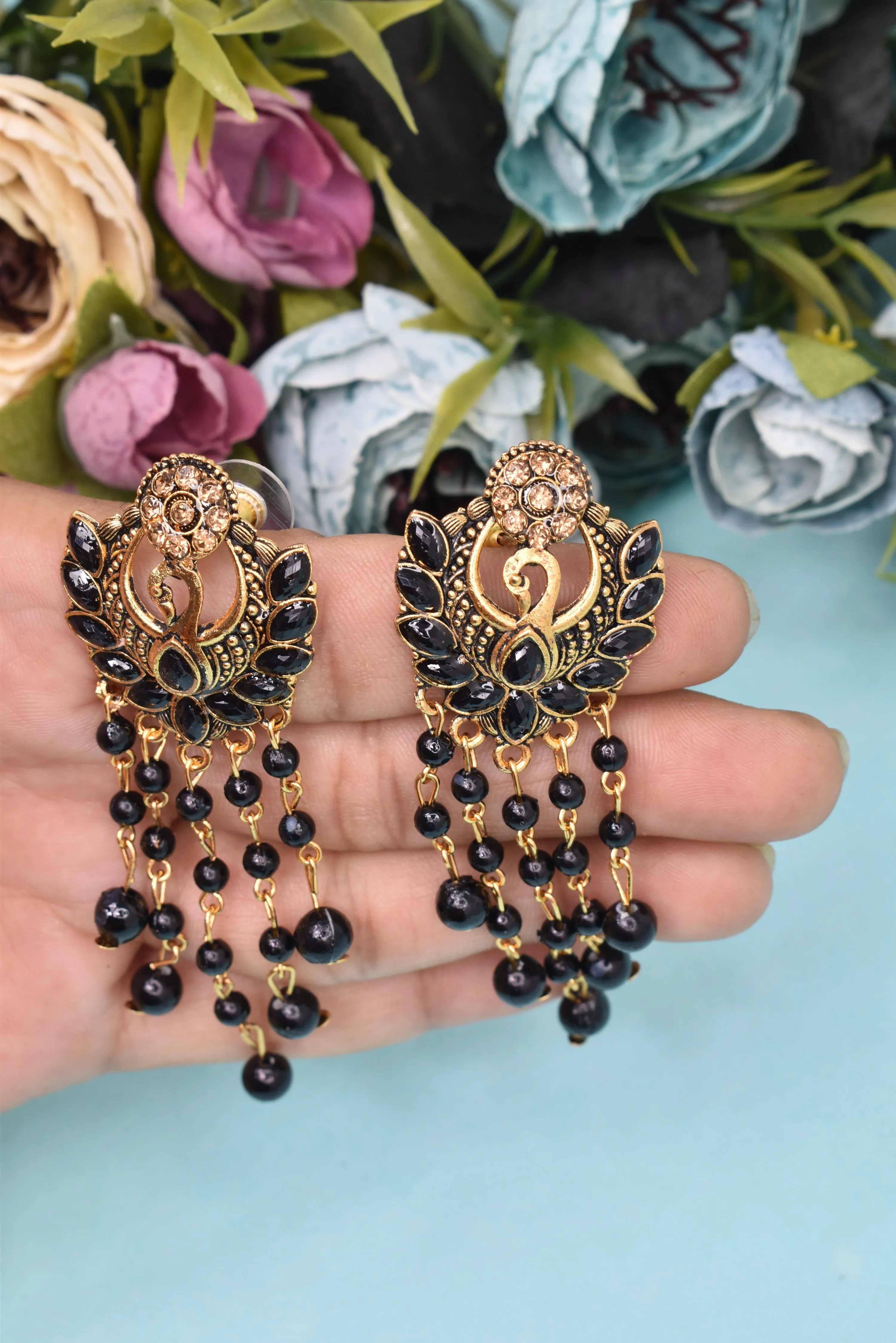 Golden Oxidized: Party-Ready, Long, Stylish Earrings