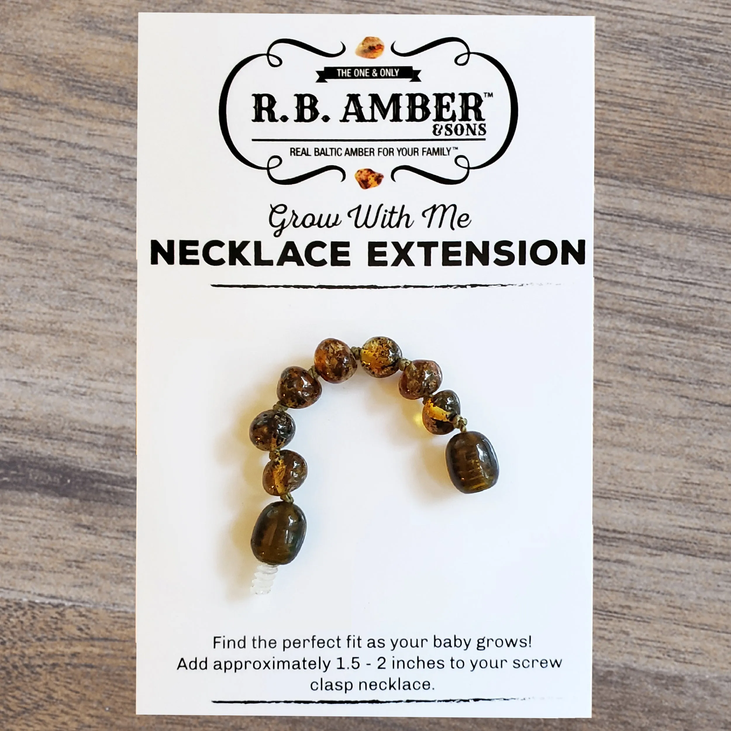 Green Baltic Amber Jewelry Extender
