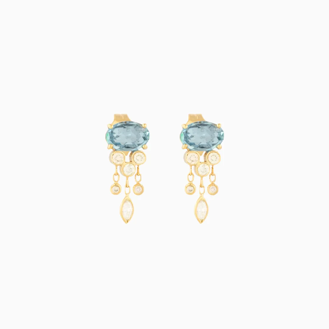 Jellyfish Aquamarine & Diamonds Earring