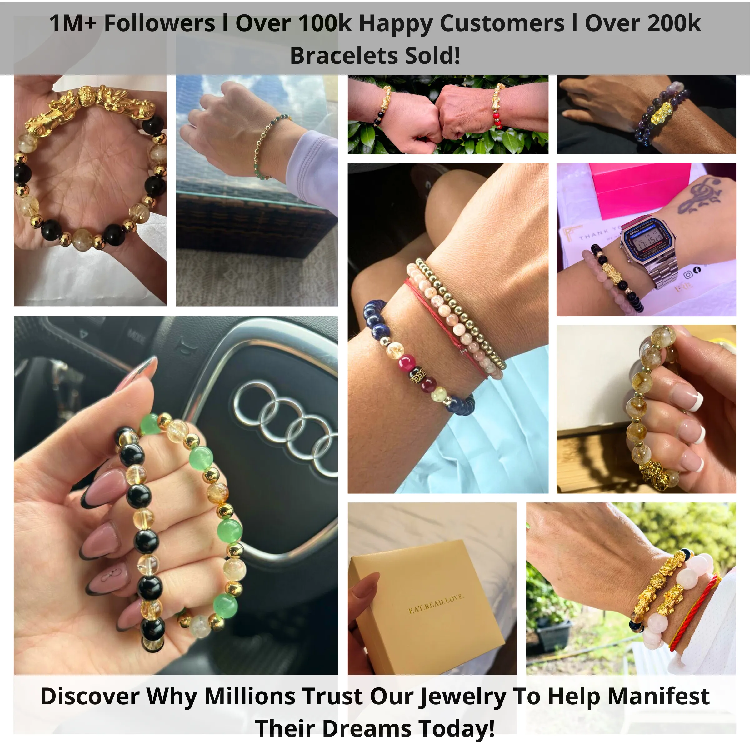 Love and Money Attracting Crystal Gold Bracelet