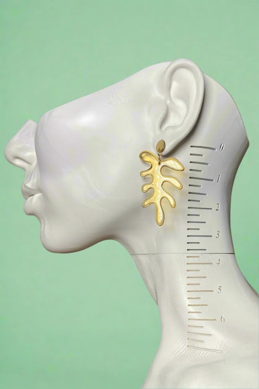 Matisse Leaf Earrings - Amber