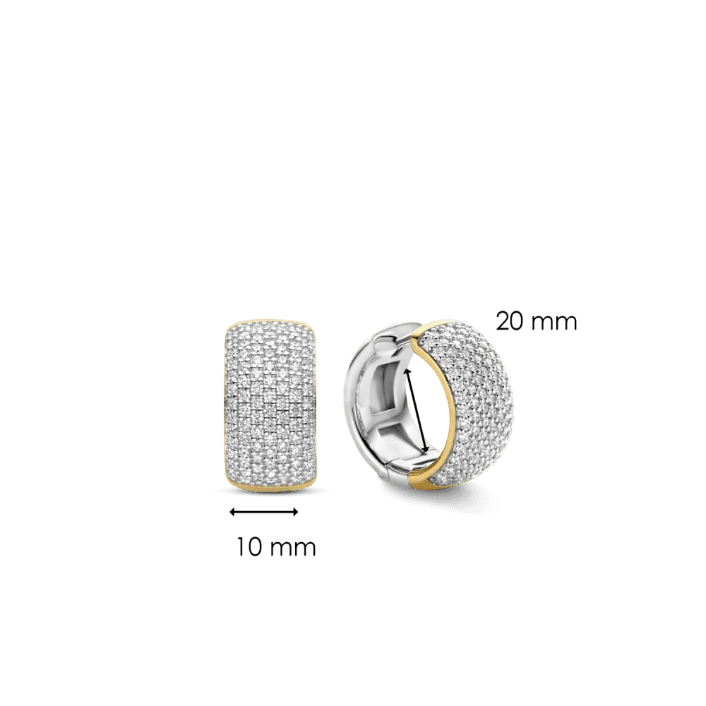 Milano CZ Pave Hoop Earrings - Silver - 7853ZY