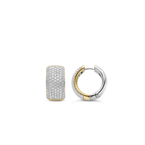 Milano CZ Pave Hoop Earrings - Silver - 7853ZY