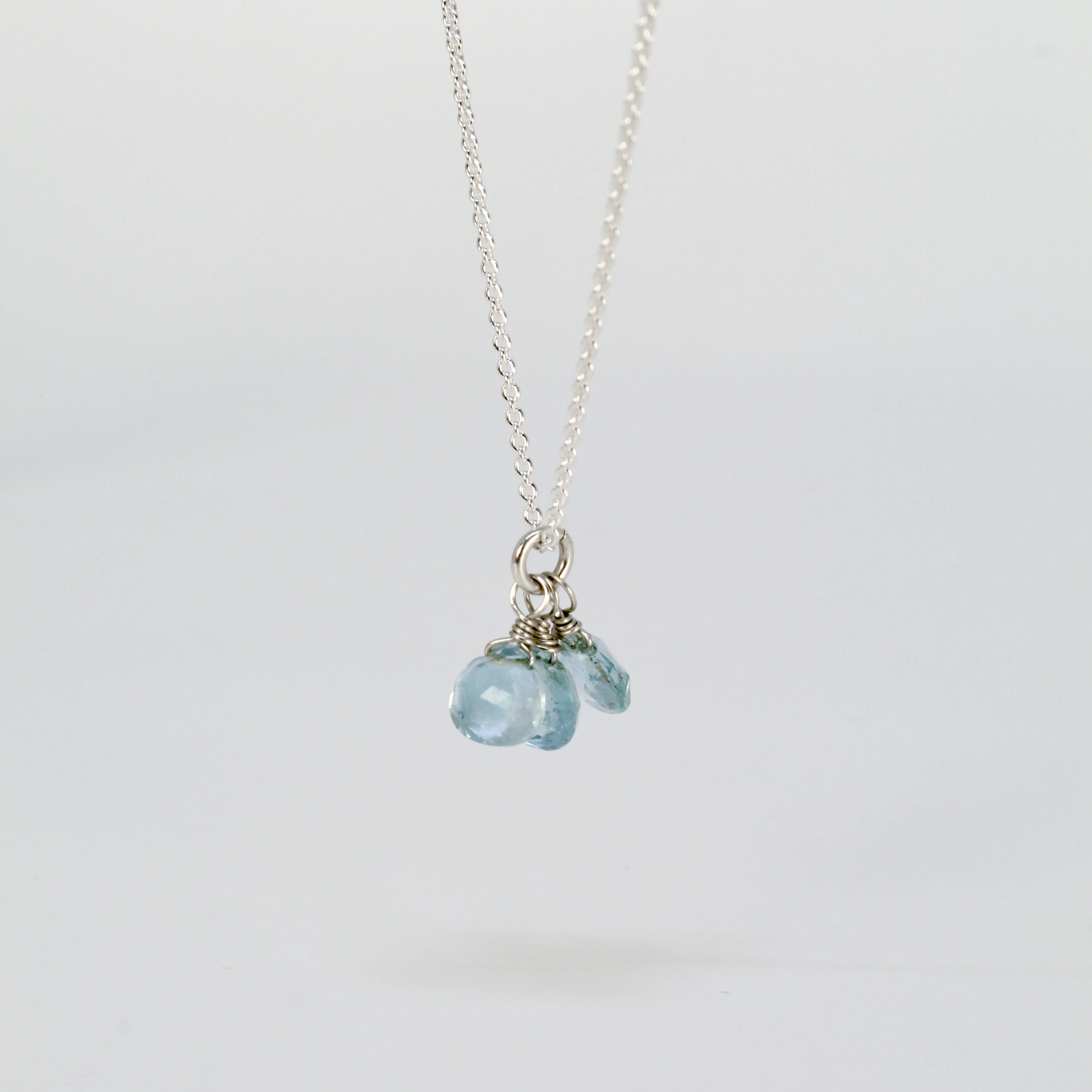 NEW! 3 Aquamarine Beaded Pendant by Rina Young