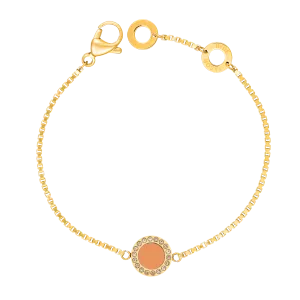 OCEAN APRICOT CRUSH CHIP WITH COLORED ZIRCONIA BRACELET