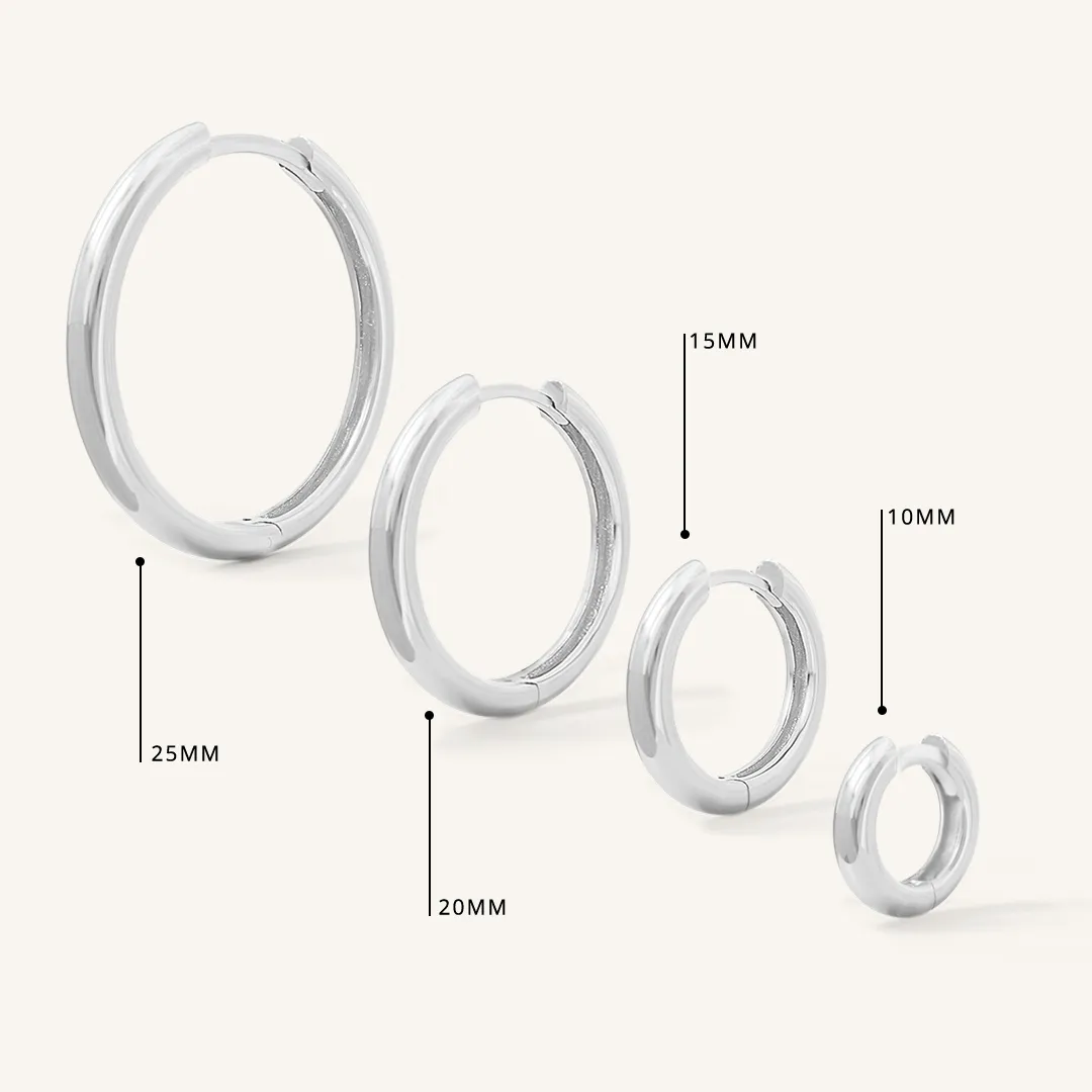Opulent White Moonstone Plain Hoops - Stone of Hope