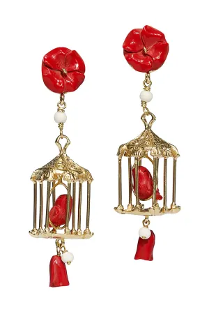 Pagoda Earrings - Red