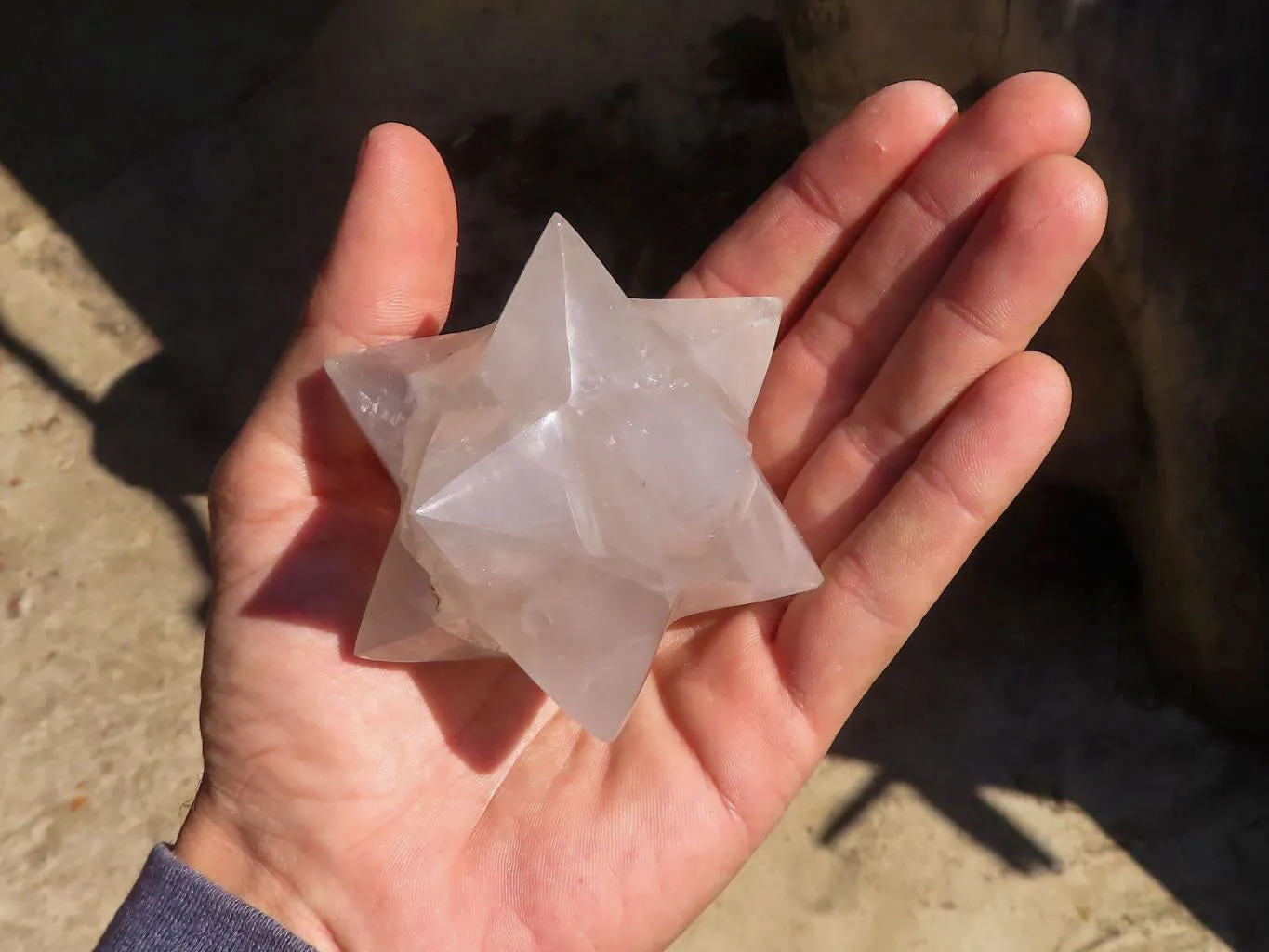 Polished Girasol Pearl Merkabah Stars x 4 From Ambatondrazaka, Madagascar