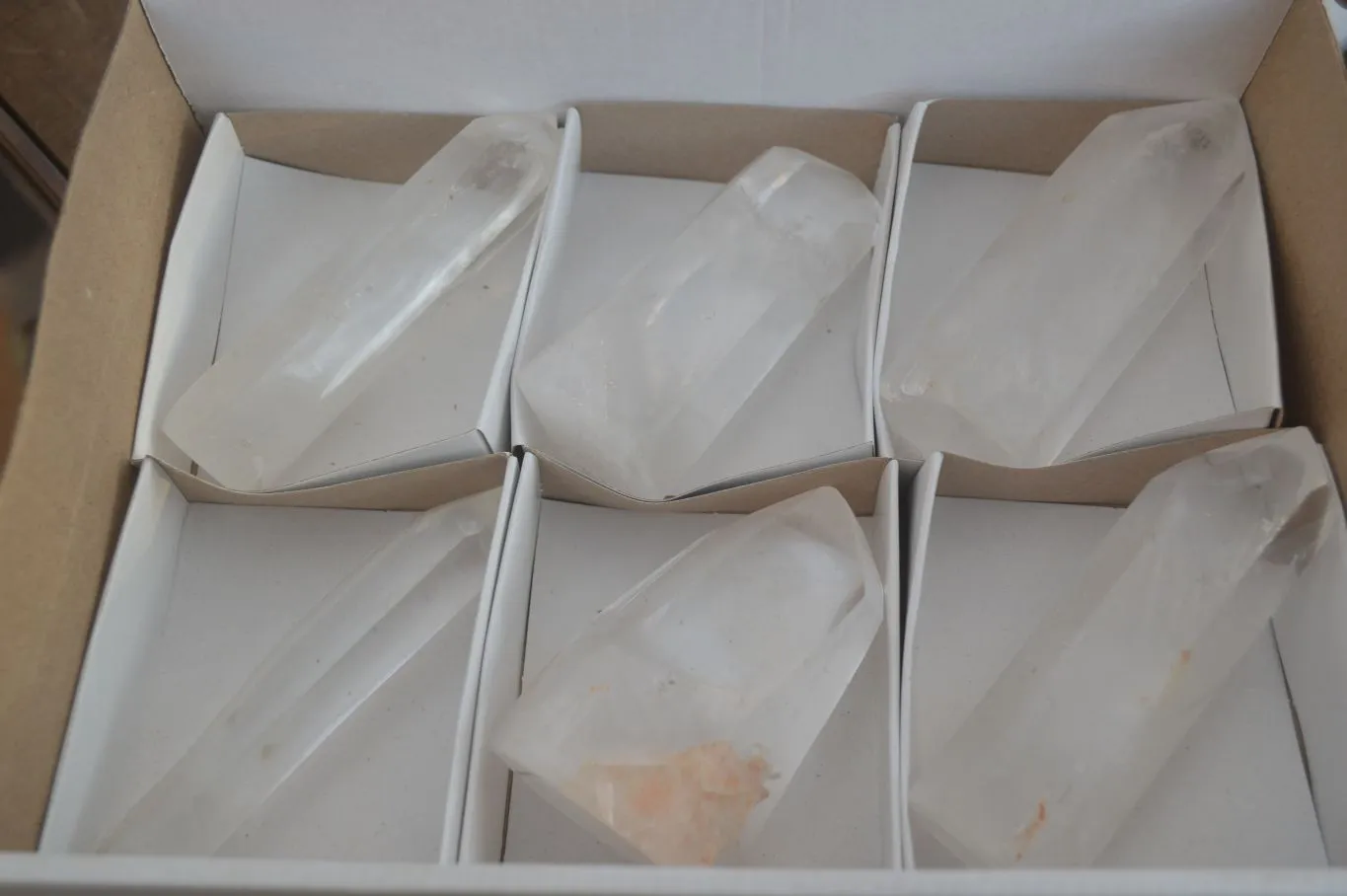 Polished Large Clear Quartz Points x 6 From Madagascar