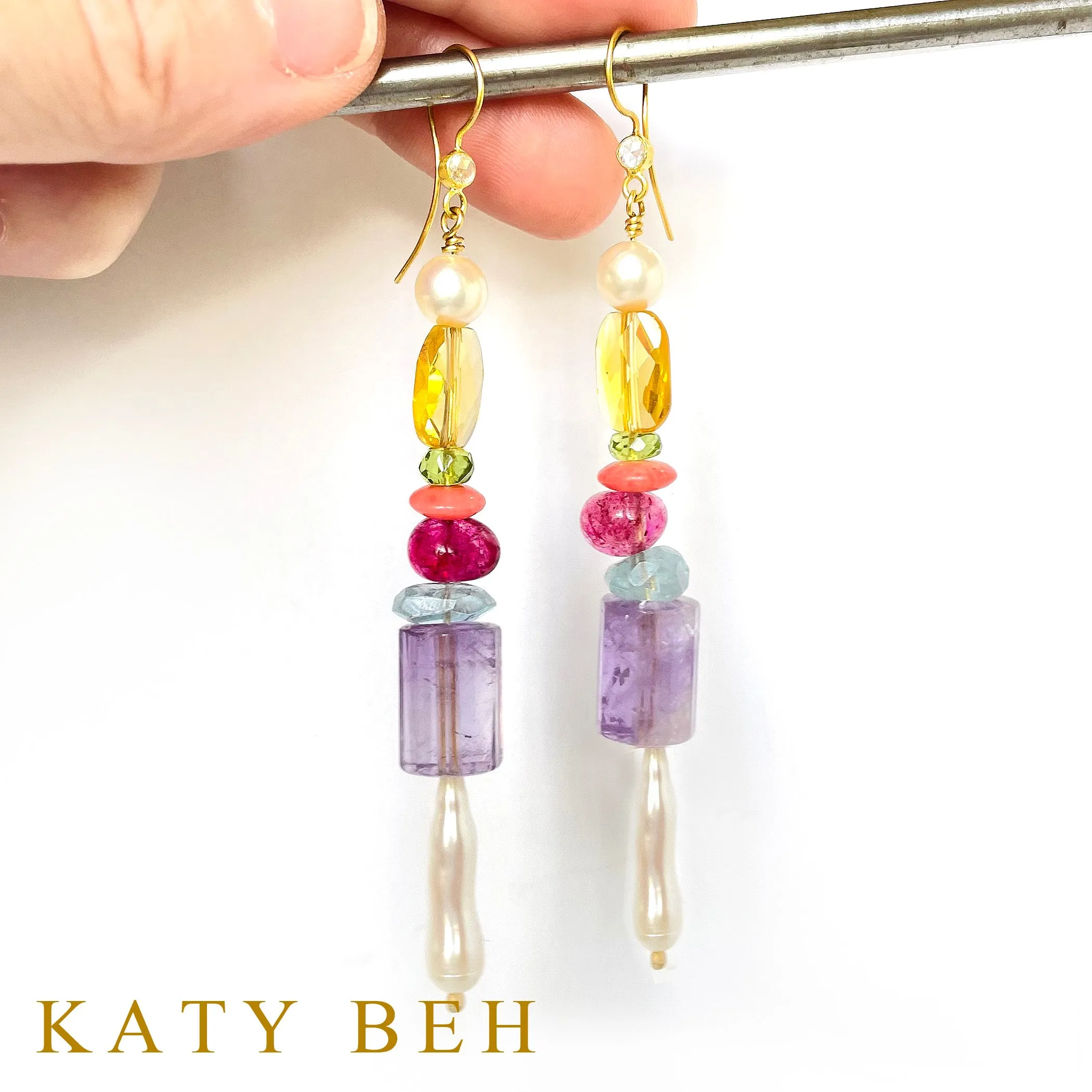 Reina Diamond and Gemstone Mix Earrings