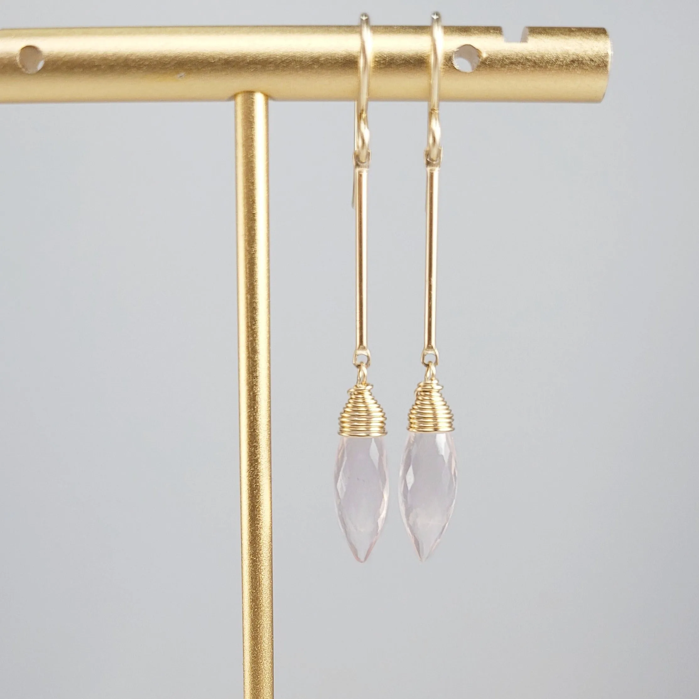 Rose Quartz Dangle Earrings