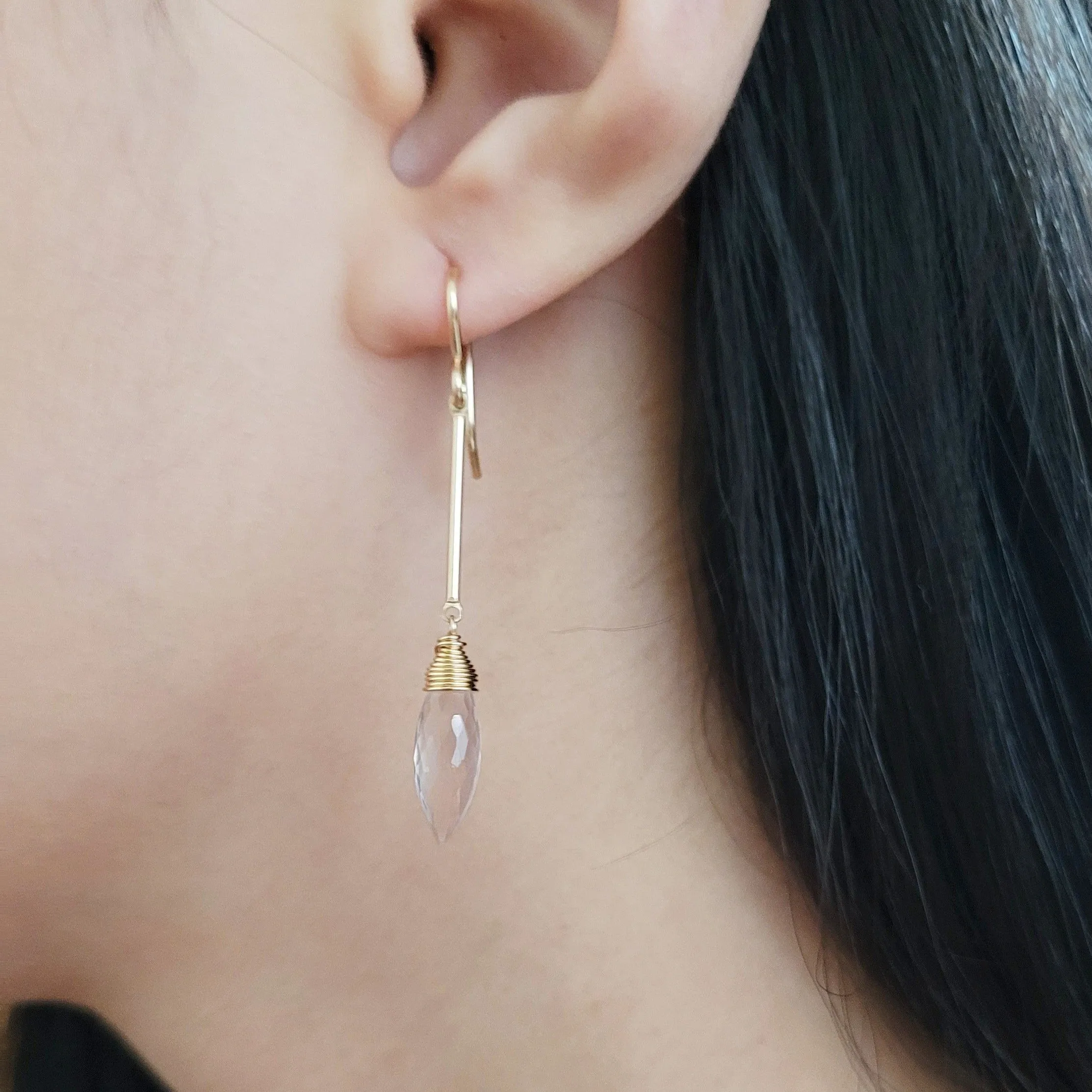 Rose Quartz Dangle Earrings