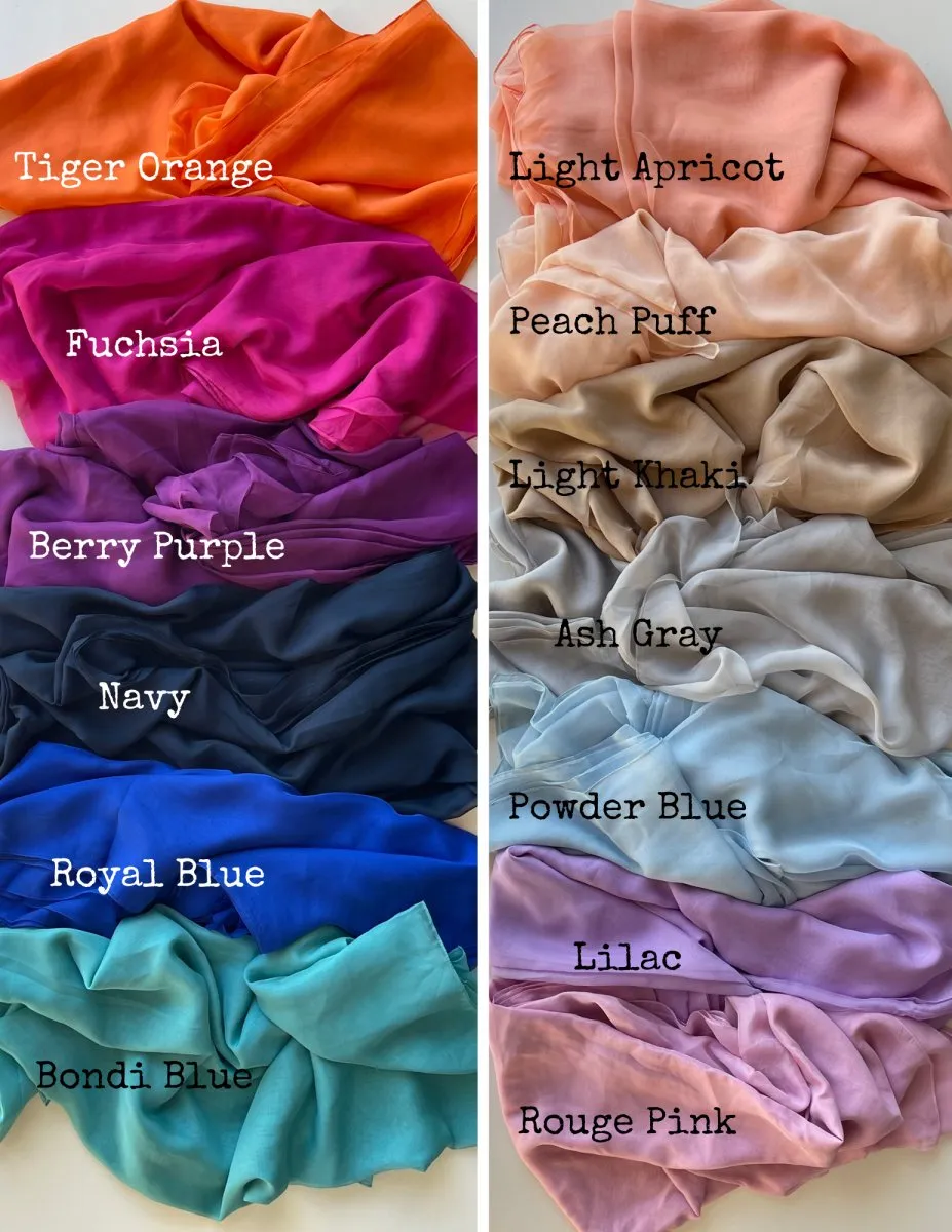 Sheer Maternity Drape Fabric| Tiger Orange Lightweight Chiffon Tossing Scarf w/ Sewn Edge