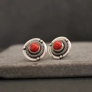 Silver Detailed Stud Earrings