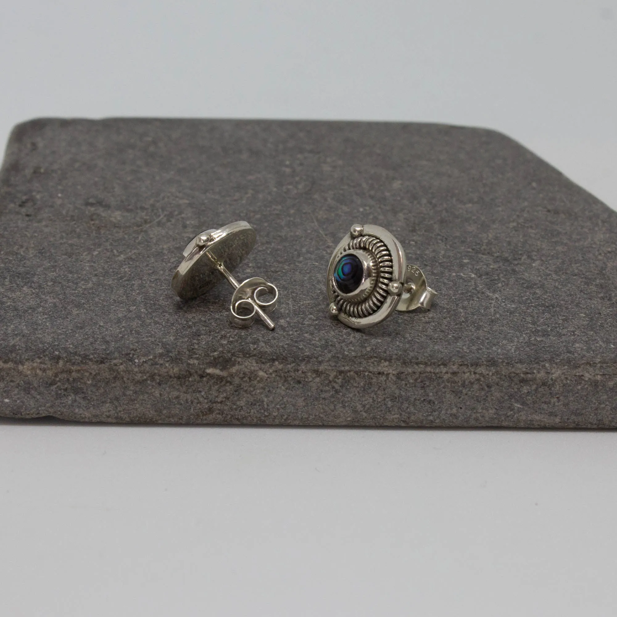 Silver Detailed Stud Earrings