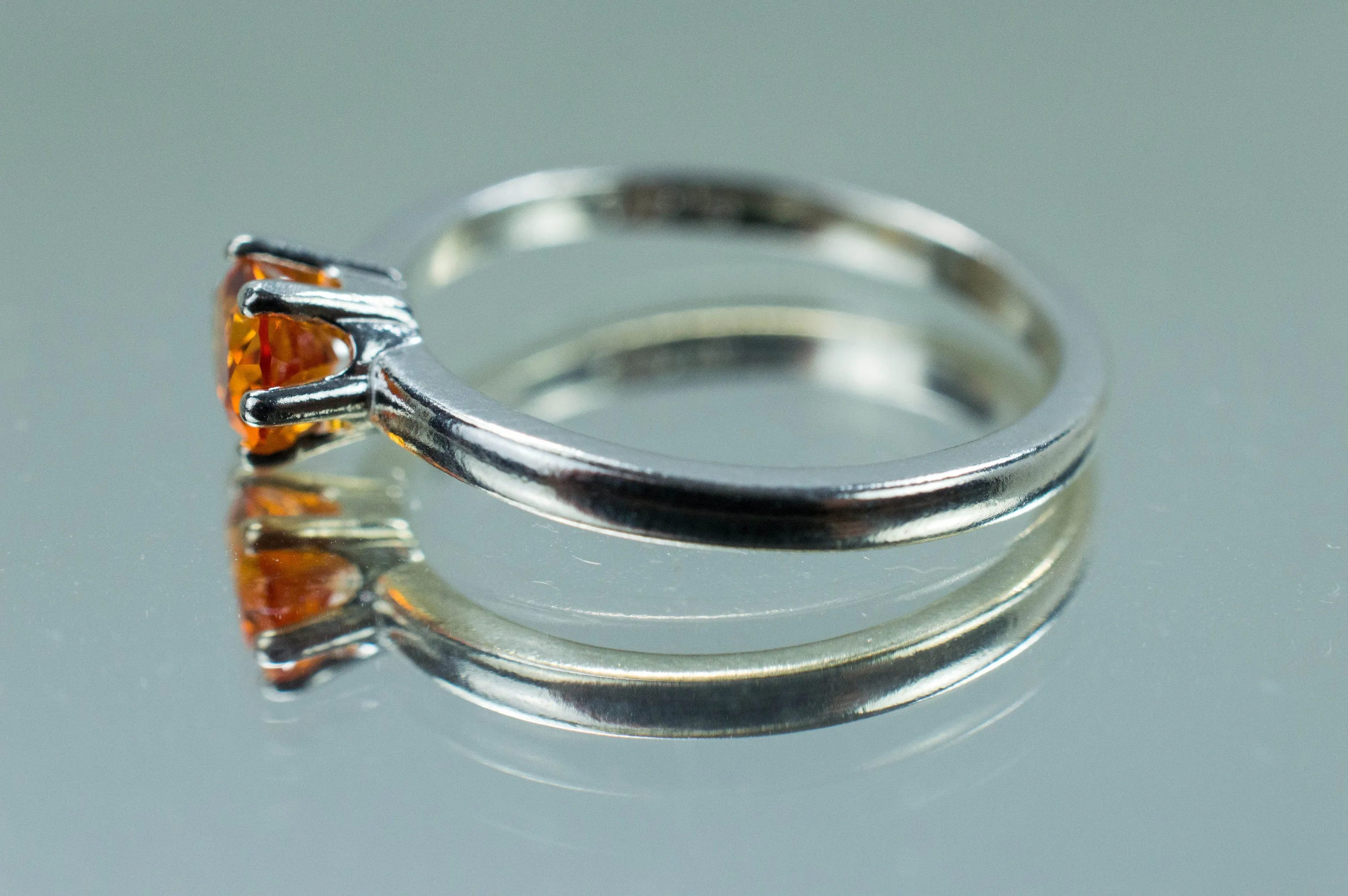 Spessartite Garnet Ring; Genuine Untreated Tanzania Spessartite Garnet