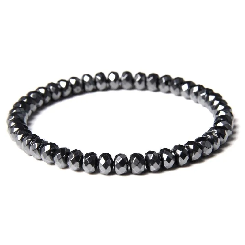 Stilo Geometric Hematite Beaded Bracelet