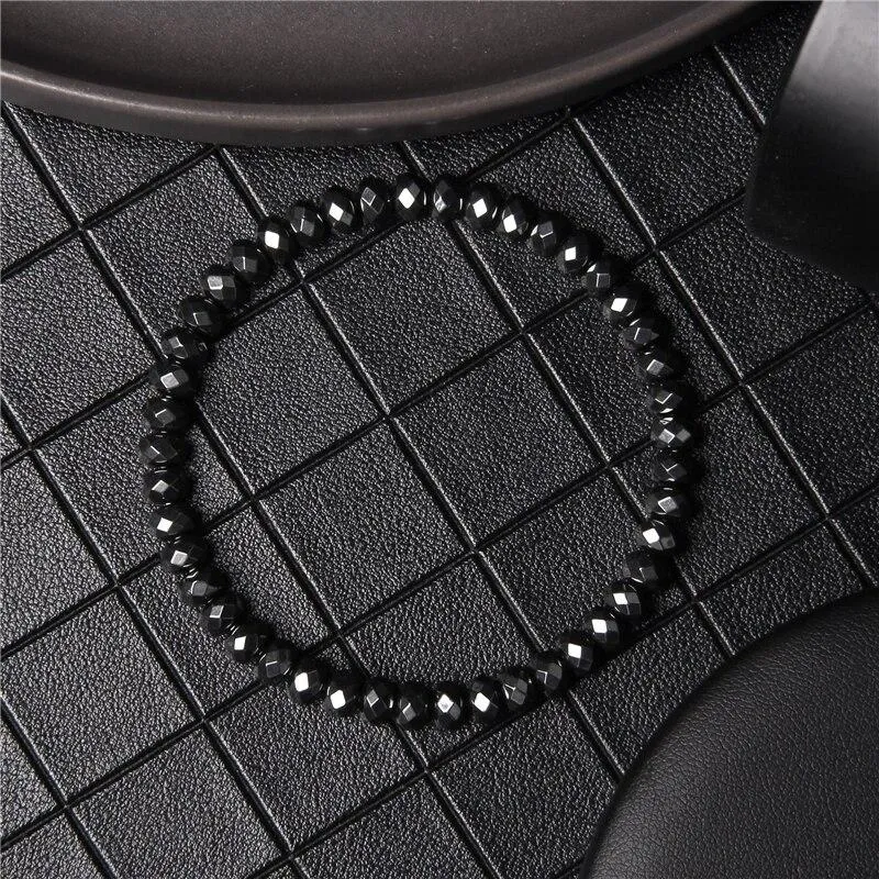 Stilo Geometric Hematite Beaded Bracelet