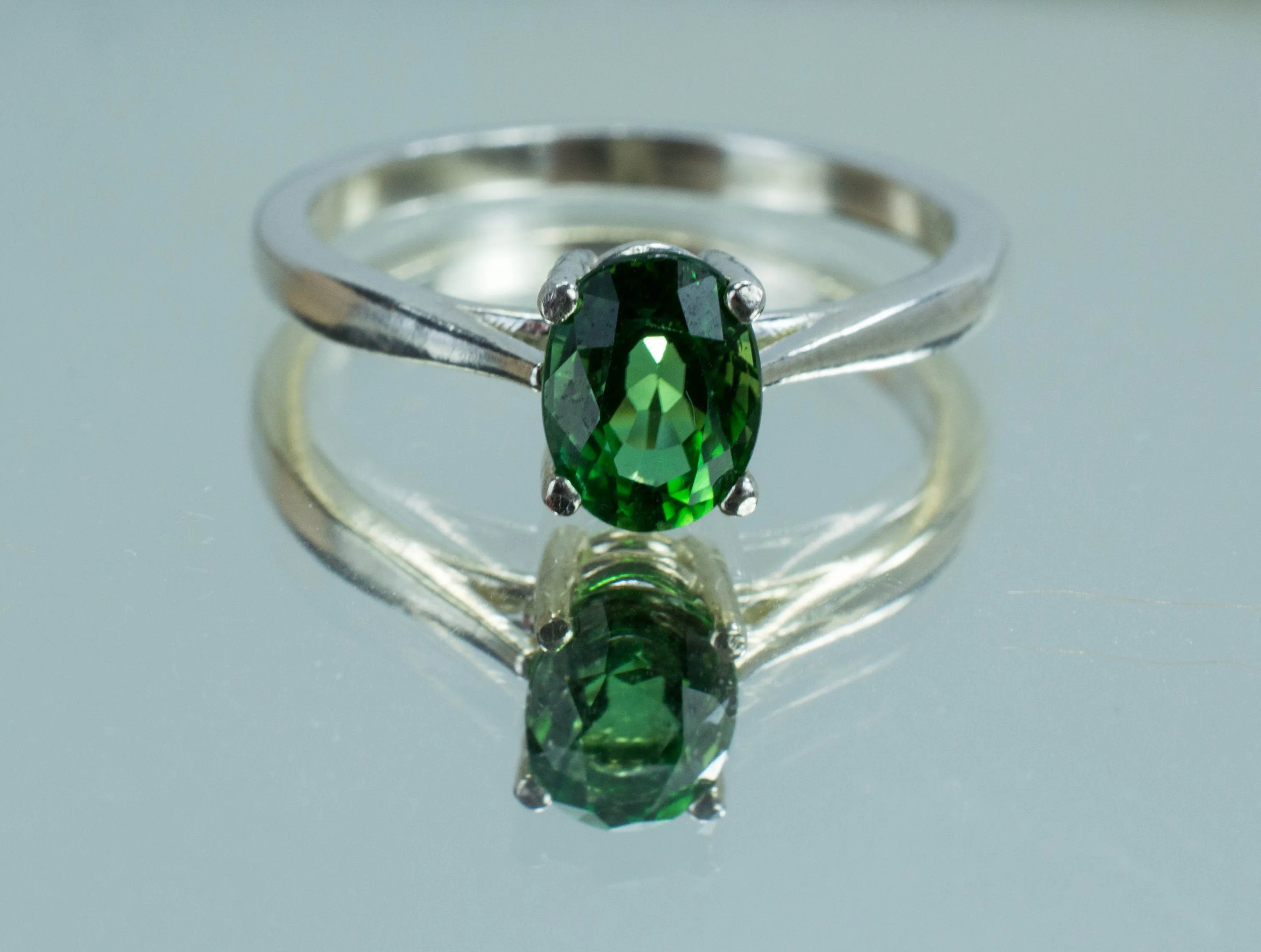Tsavorite Garnet Ring, Genuine Untreated Kenyan Garnet