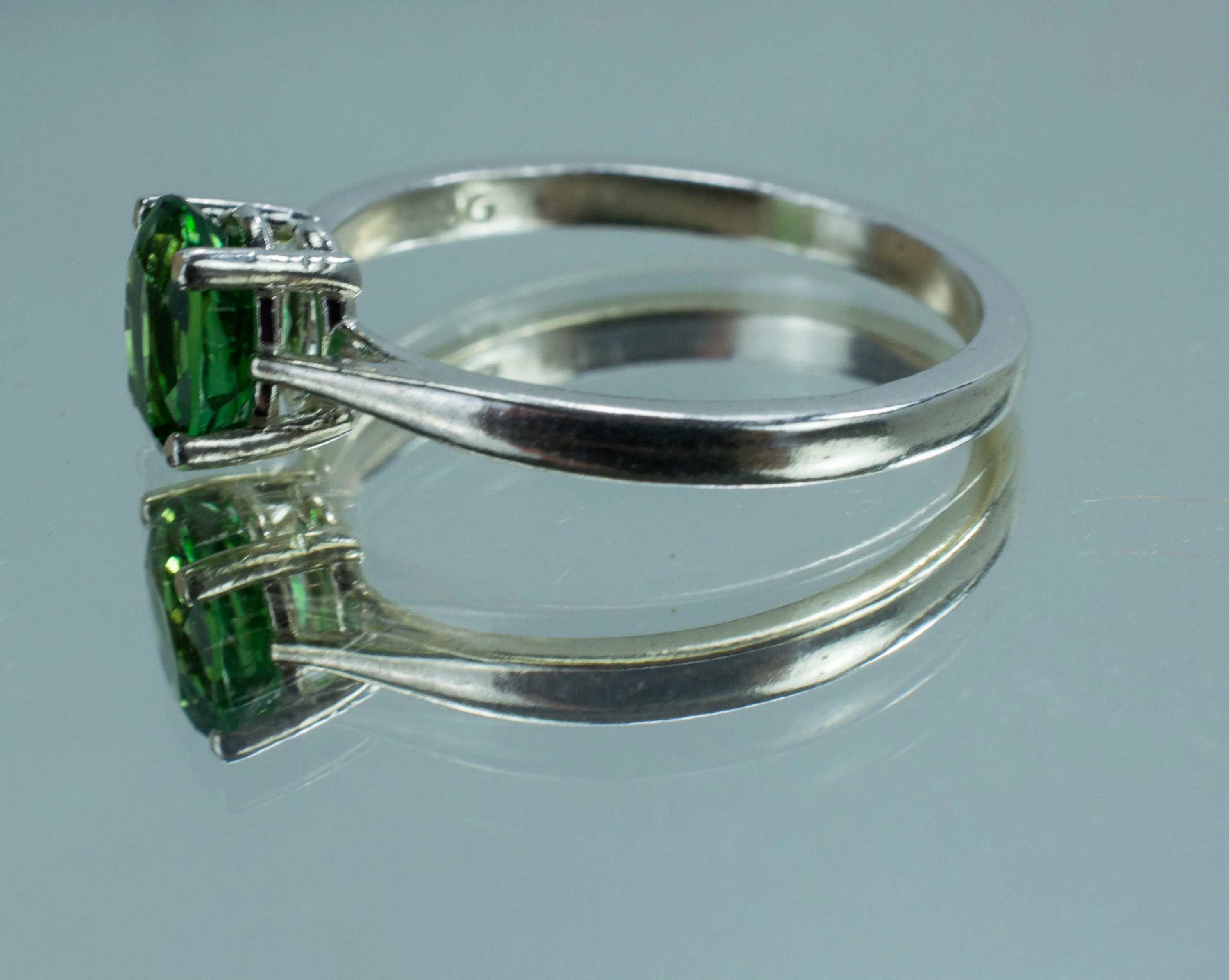 Tsavorite Garnet Ring, Genuine Untreated Kenyan Garnet